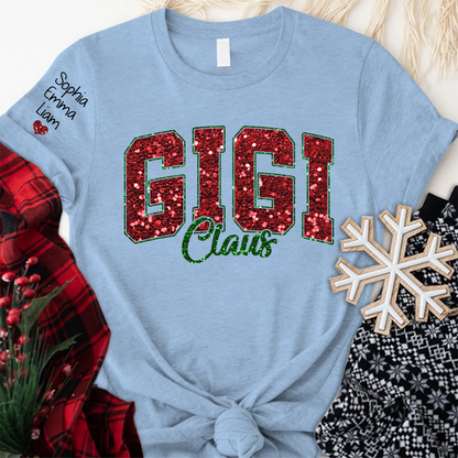Custom Gigi Claus Christmas And Kids T-Shirt