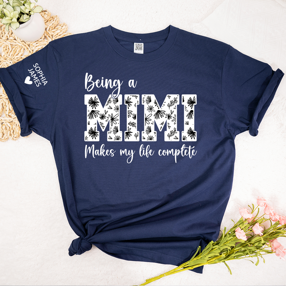 Being a Mimi Makes My Life Complete Shirt, Personalized Grandma T-Shirt, Cute Family Apparel for Mimi