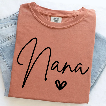 Comfort Colors® Nana Heart, Custom Gifts for Grandma and Grandchild