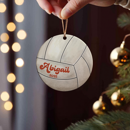 Custom Sports Christmas Acrylic Ornament, Personalized Name Christmas Tree Decor Gift For Sports Fans