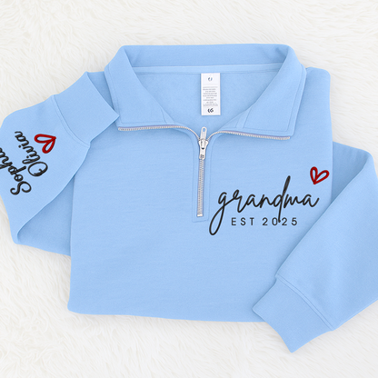 Personalized Hand Embroidered Grandma Sweater, Gift for Grandma and Kids