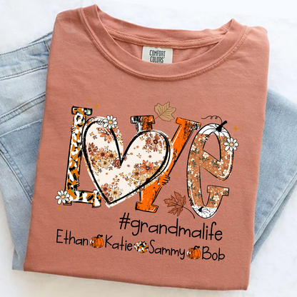 Comfort Colors® Custom Love Fall, Personalized Halloween for Grandma And Grandkids
