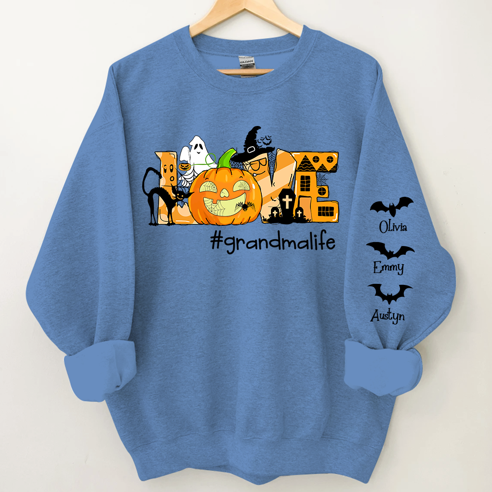 Love Grandma Life Halloween, Love Pumpkin Halloween Sweatshirt TH