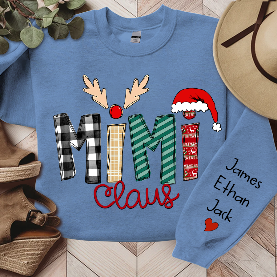 Family Best Gifts For Christmas, Mimi Claus Sweatshirt, 2025 Christmas Nana Sweatshirt, Custom Grandma Claus Christmas