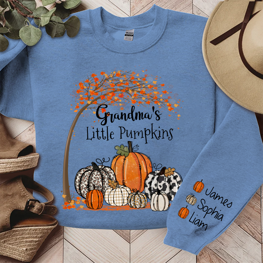 Grandma's Little Pumpkins Fall Autumn, Grandma Gift TH Sweatshirt