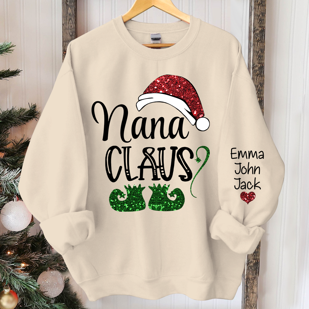 Personalized Nana Claus And Kids Sweatshirt