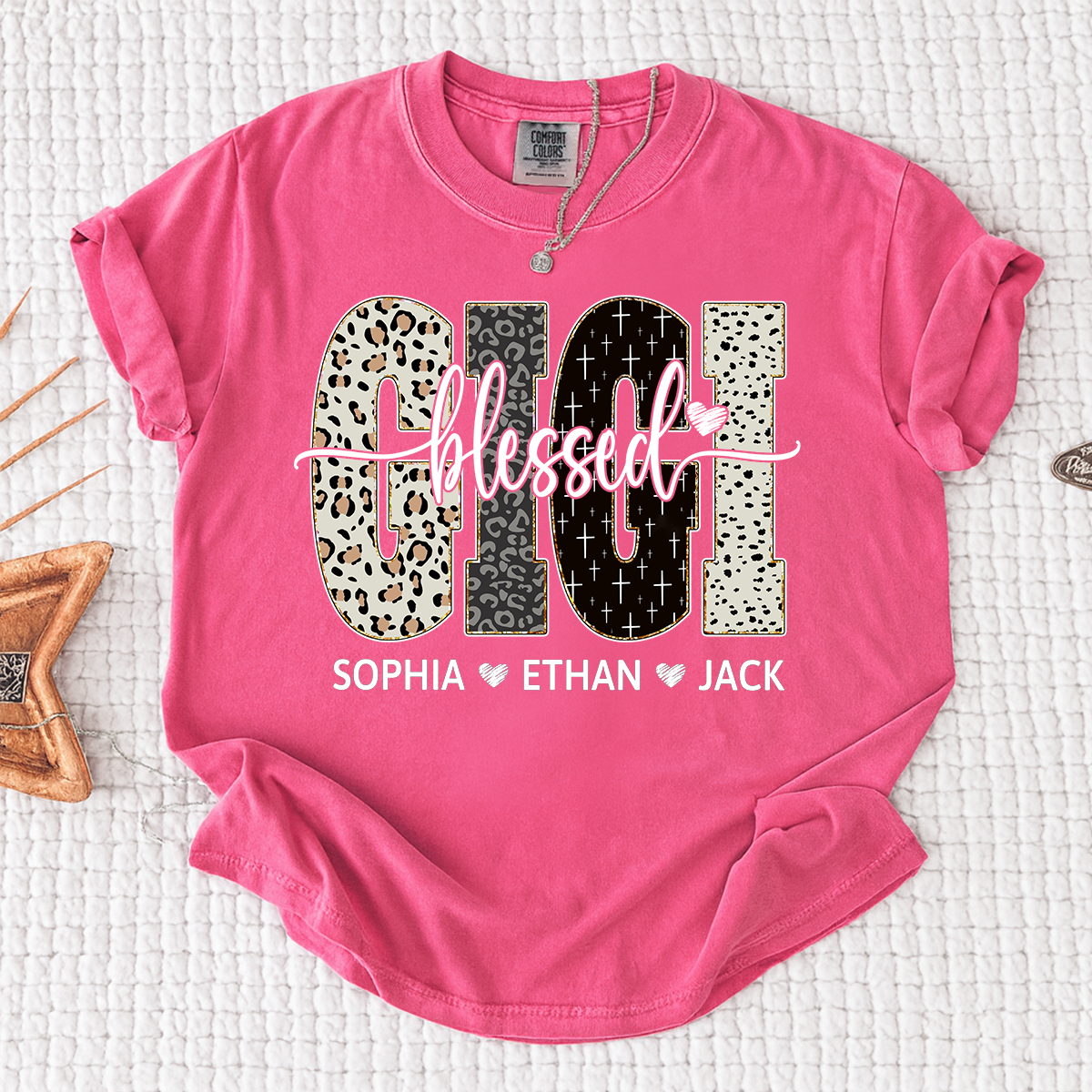Comfort Colors® Bible Style Design, Custom Gift For Blessed Gigi And Her Grandchildren