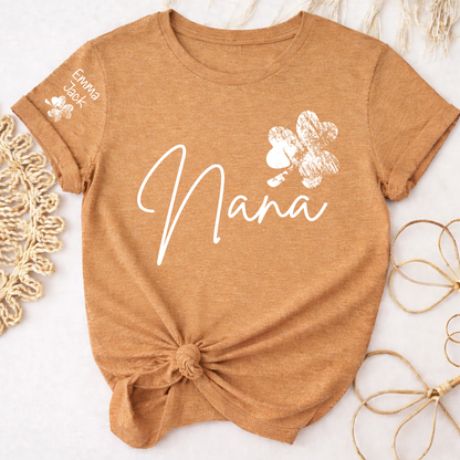 Lucky Grandma St Patrick’s Day T Shirt, Nana Shamrock Custom Names Design