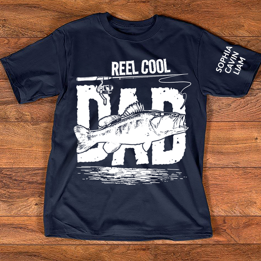 Reel Cool Papa Tee Fishing Lover Shirt Bass Fish Design Gift for Grandpa