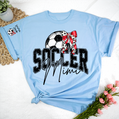 Mimi Soccer Fan T Shirt Custom Names Soccer Ball Graphic Sports Grandma Tee