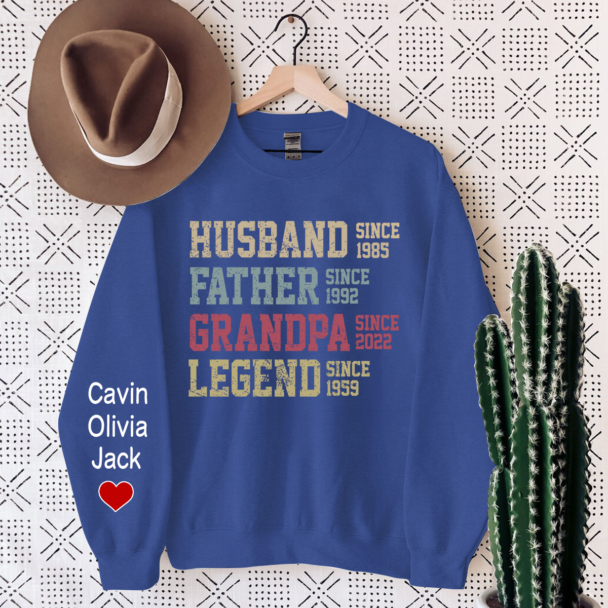 Personalized Dad Grandpa, Husband Father Grandpa Legend Sweatshirt