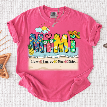 Comfort Colors® Cute Vacation Mimi Shirt with Pineapple and Sunglasses Design for Family