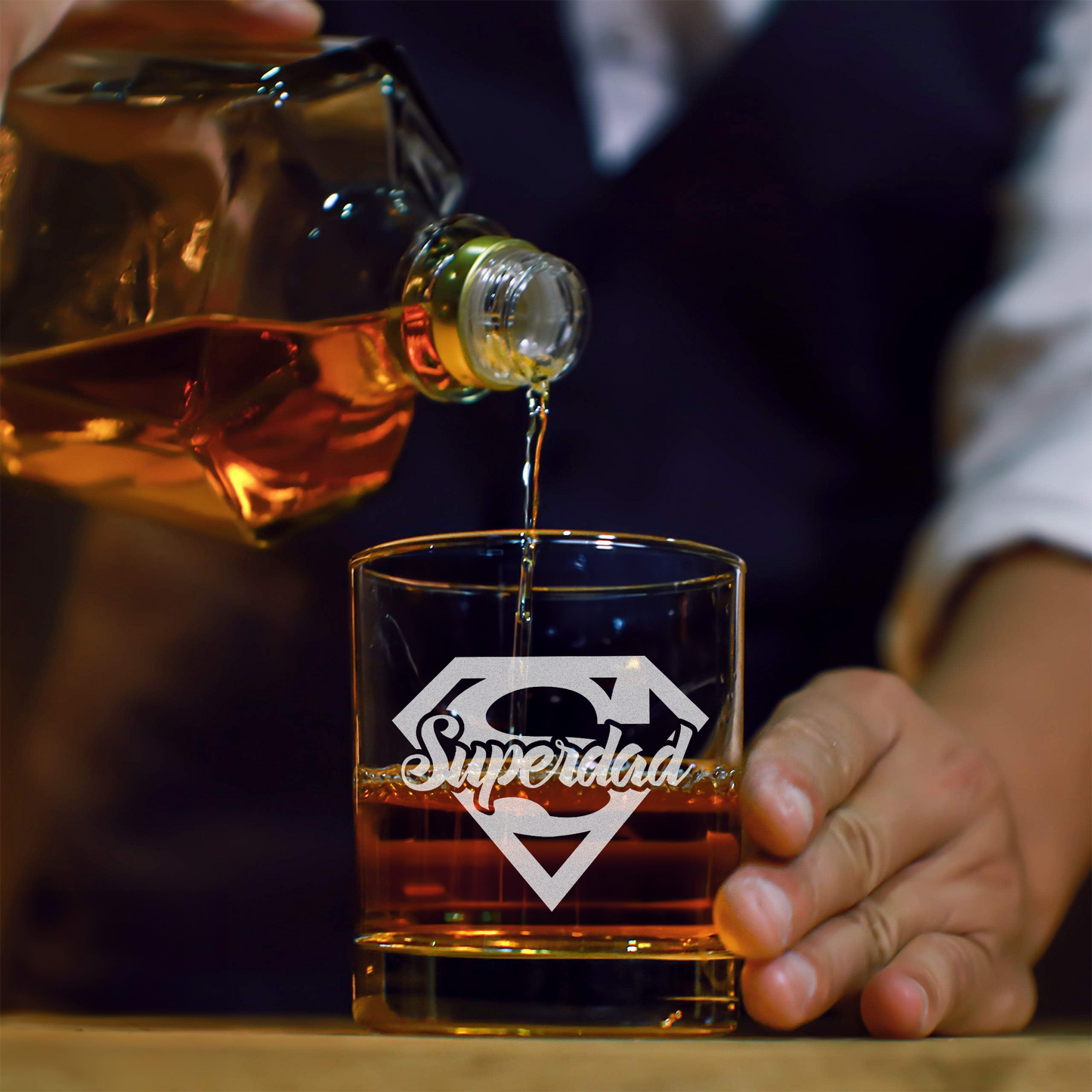 Super Dad - Daddy And Kids Whiskey Glass
