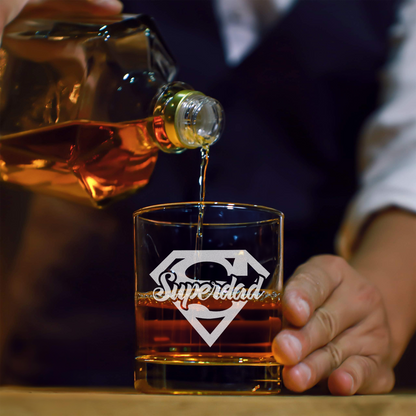 Super Dad - Daddy And Kids Whiskey Glass
