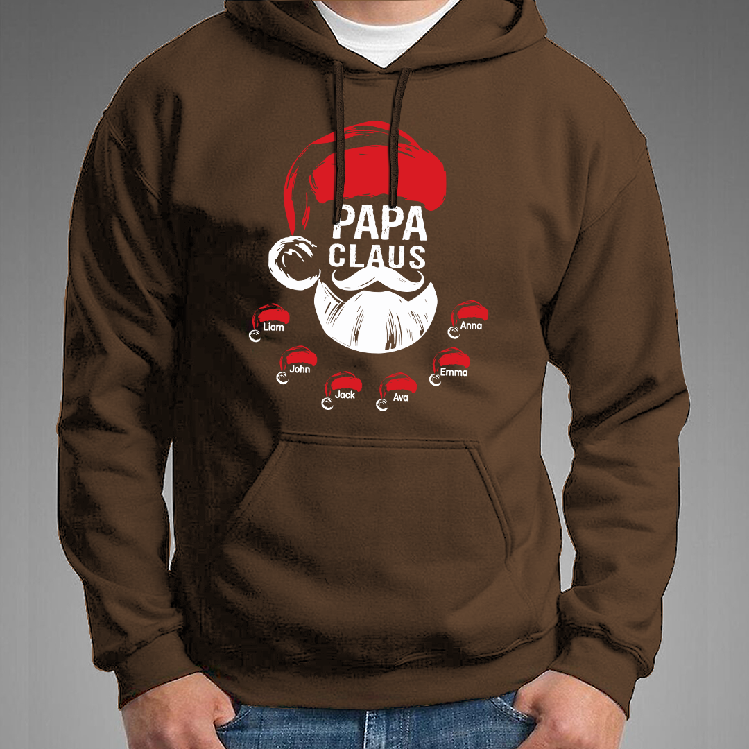 Custom Papa Claus Christmas, Gift For Papa And Kids Hoodie