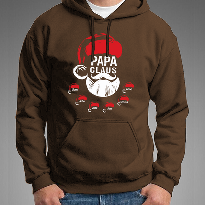 Custom Papa Claus Christmas, Gift For Papa And Kids Hoodie
