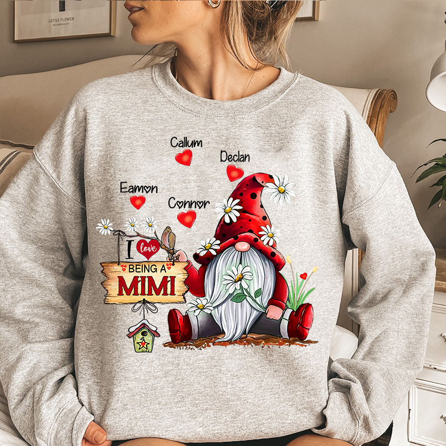 Custom Mimi Gnome Christmas With Grandkids, Gifts For Grandma Sweatshirt