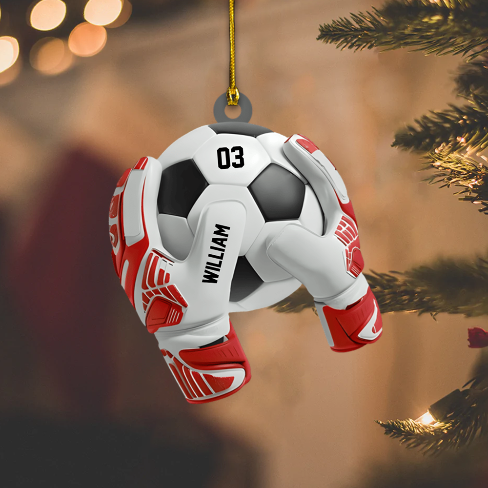 Personalized Soccer Goalkeeper Ornament 2025 – Custom Name & Number Ornament, Gift for Soccer Players Ornament