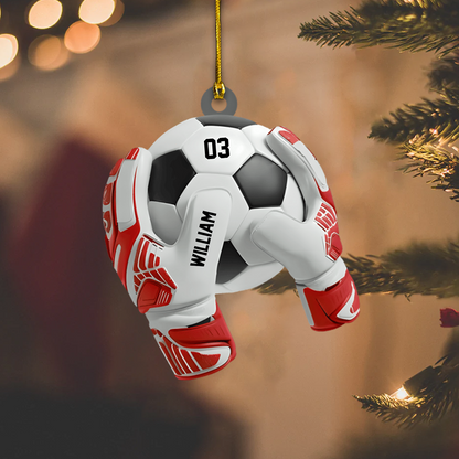 Personalized Soccer Goalkeeper Ornament 2025 – Custom Name & Number Ornament, Gift for Soccer Players Ornament