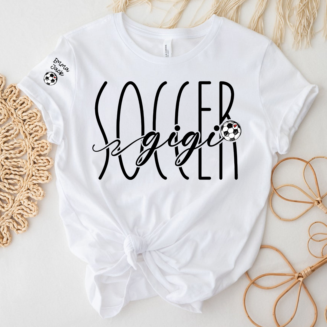Custom Gigi Soccer Tee, Personalized Soccer Gigi Shirt with Custom kids Names