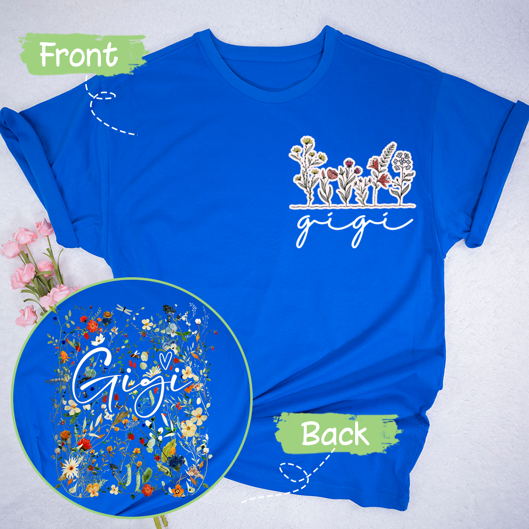 Personalized Gigi Wildflower Trend 2025 T-Shirt, Custom Grandma And Grandkids Shirt