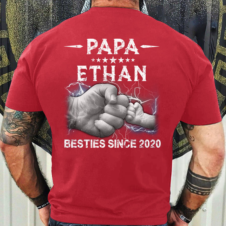 Personalized Papa Grandkids Besties Father's Day Backside