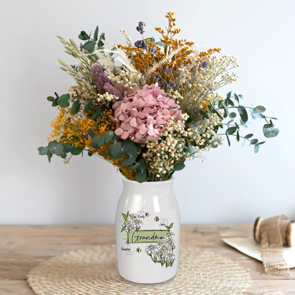 Squiggly Art Wildflowers Mimi And Bee New Kids - Custom Home Decoration Flower Vase According To Family Requirements, Ceramic Flower Vase