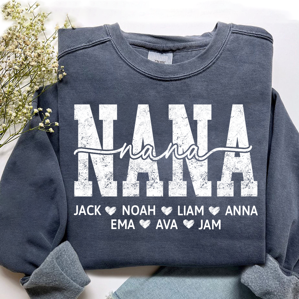 Personalized Nana 2025 Sweatshirt, Custom Gift For Grandma And Kids