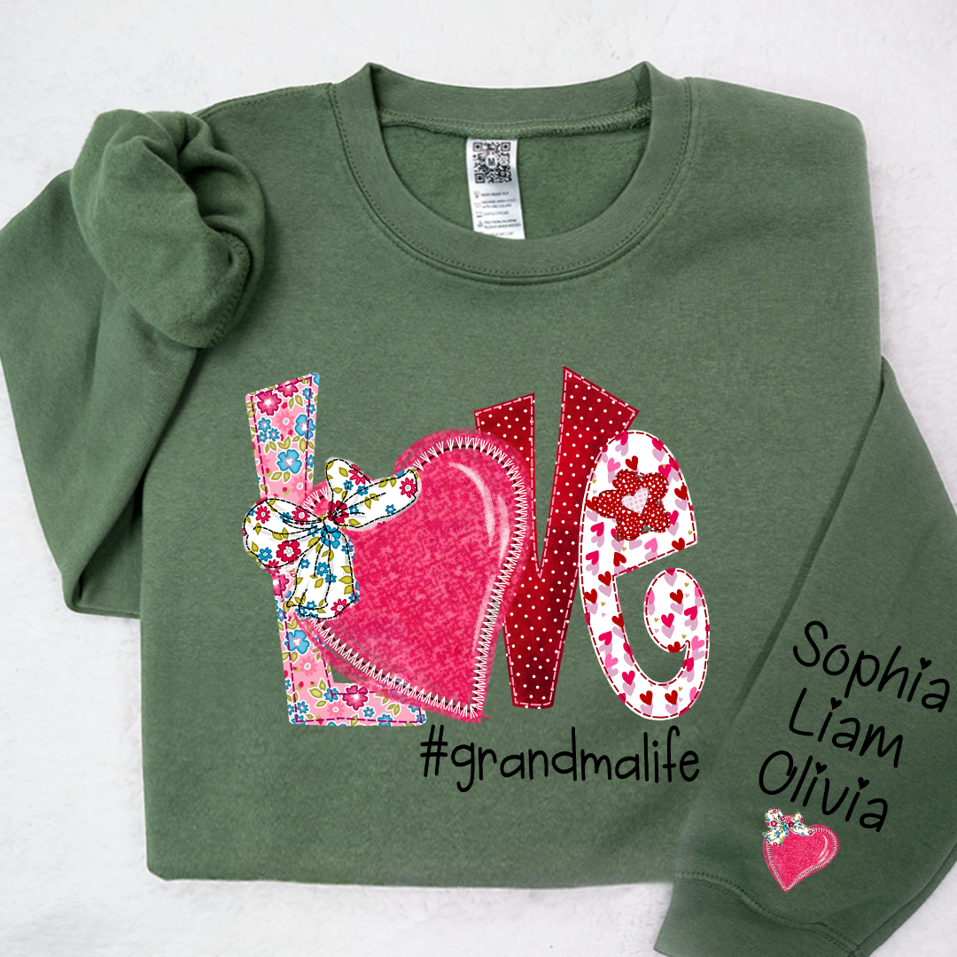 Love Custom Grandma Life And Kids Valentine's Day LTP01 Sweatshirt