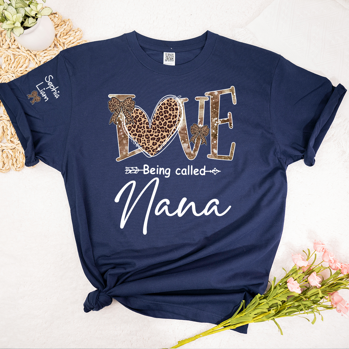 Love Being Called Nana T-Shirt, Leopard Print Nana Shirt, Stylish Grandma Apparel