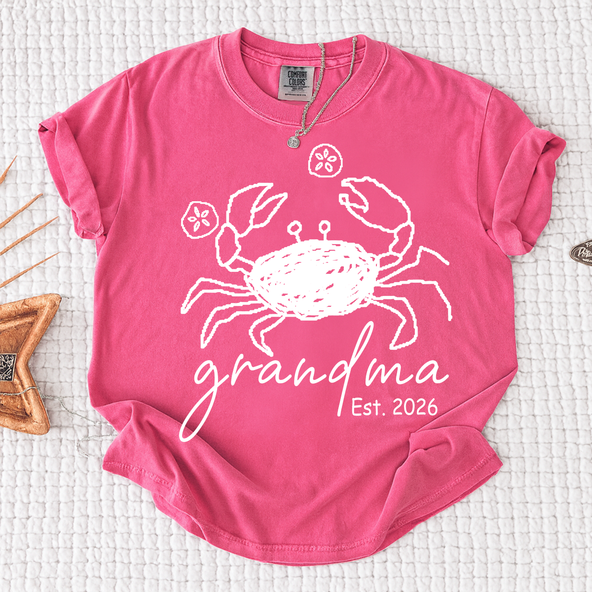Grandma Summer Vibes Crab Shirt, Coastal Grandma T Shirt, Funny Beach Grandma Graphic Tee, Summer Vacation Gift for Grandma