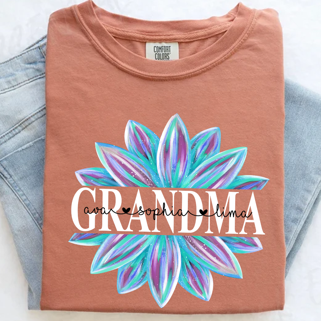 Comfort Colors® Grandma Flower 2 Color Trend Shirt, Gift For Grandma T-Shirt
