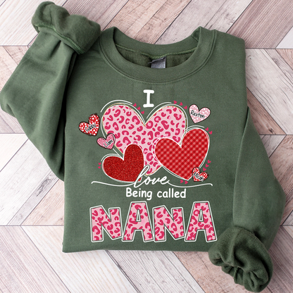I Love Being a Nana Design, Cute Nana Sweatshirt, I For Gift Grandma And Kids