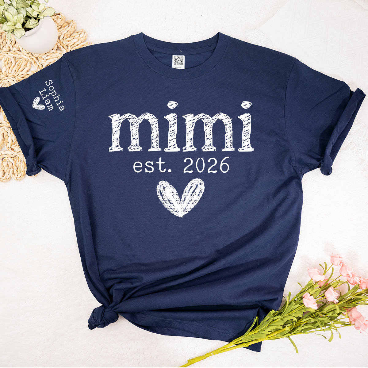 Mimi Est. 2026 Shirt, Personalized Mimi T Shirt, Custom Grandma Gift, Cute Heart Design for Mimi
