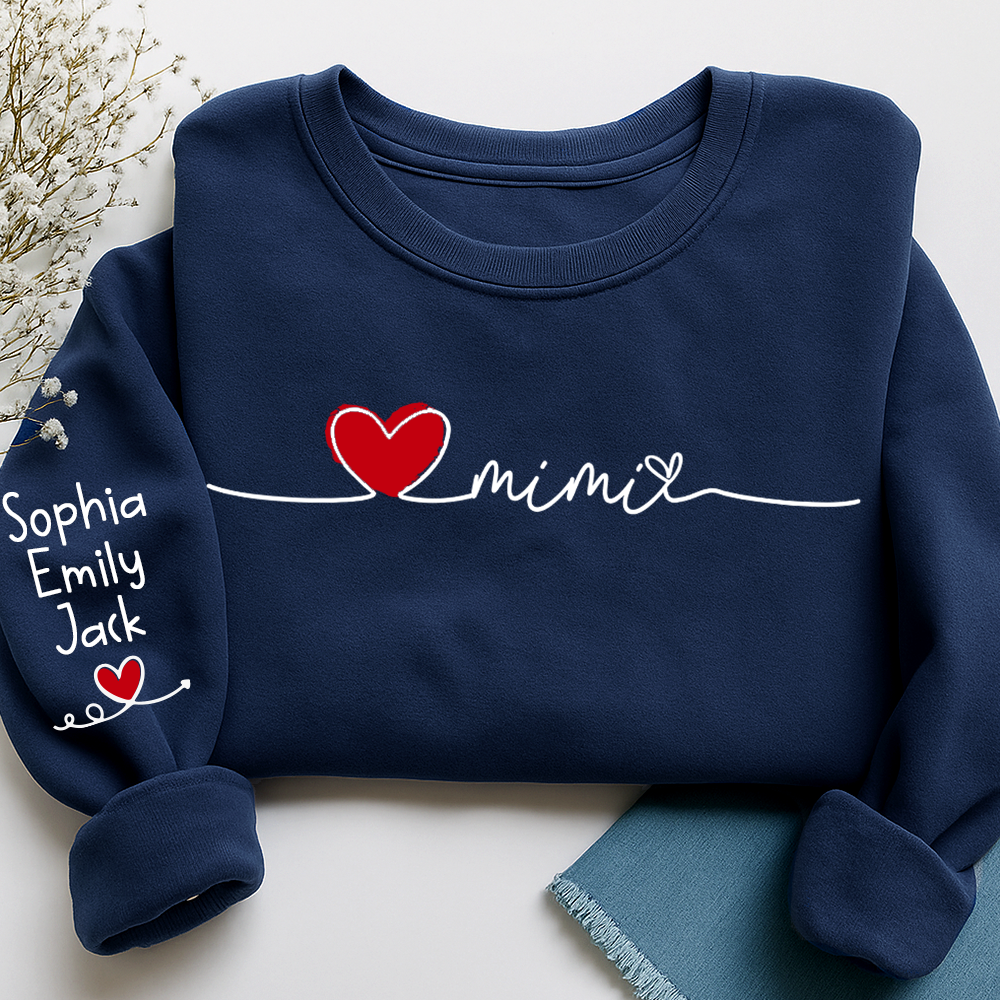 Gigi Heart Personalized Sweatshirt, Custom Grandma Gift with Kids
