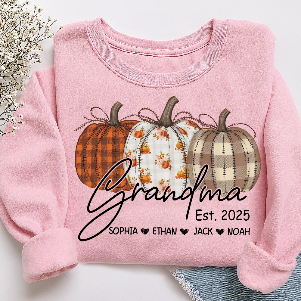 Fall Pumpkin Design, Customized Gifts for Grandma and Grandchild