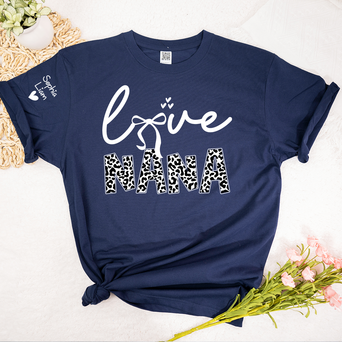 Love Nana Shirt, Cute Leopard Print Grandma Nickname T Shirt, Stylish Nana Apparel for Women, Meaningful Family Clothing