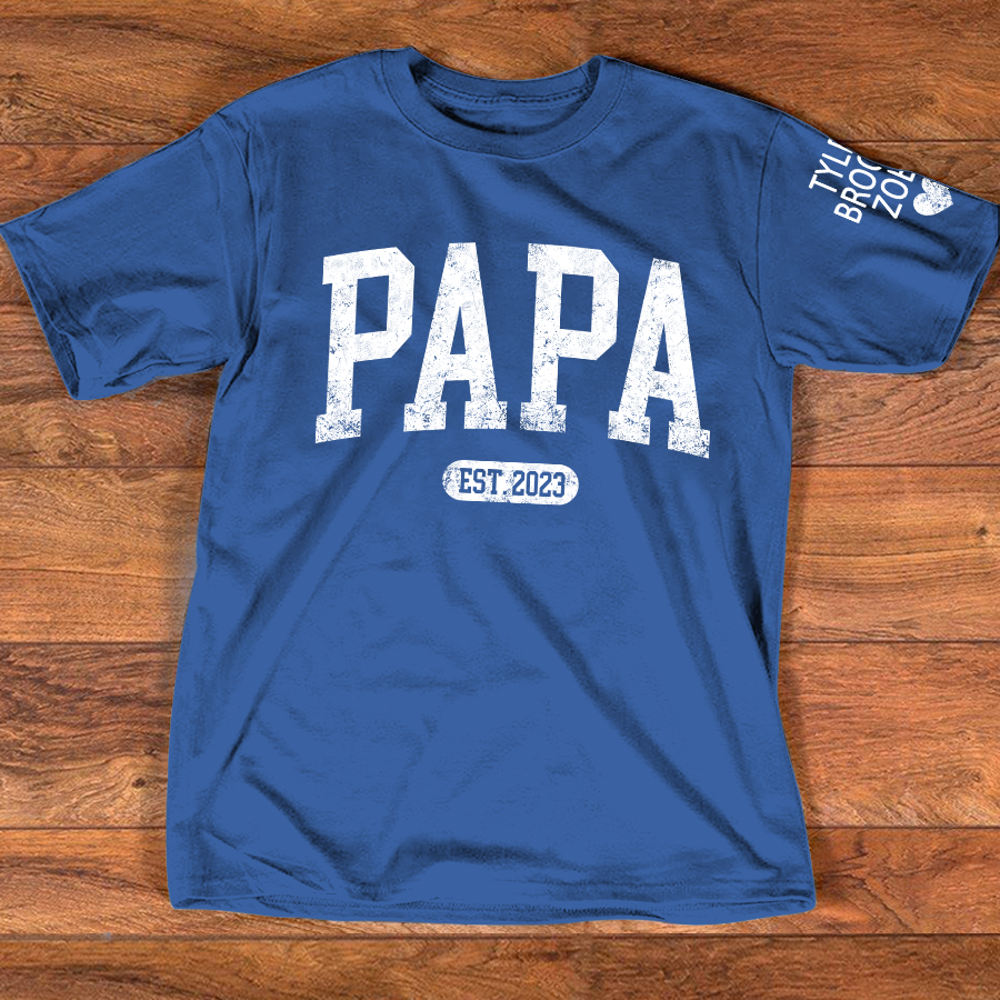 Personalized Papa Est With Grandkids Father's Day