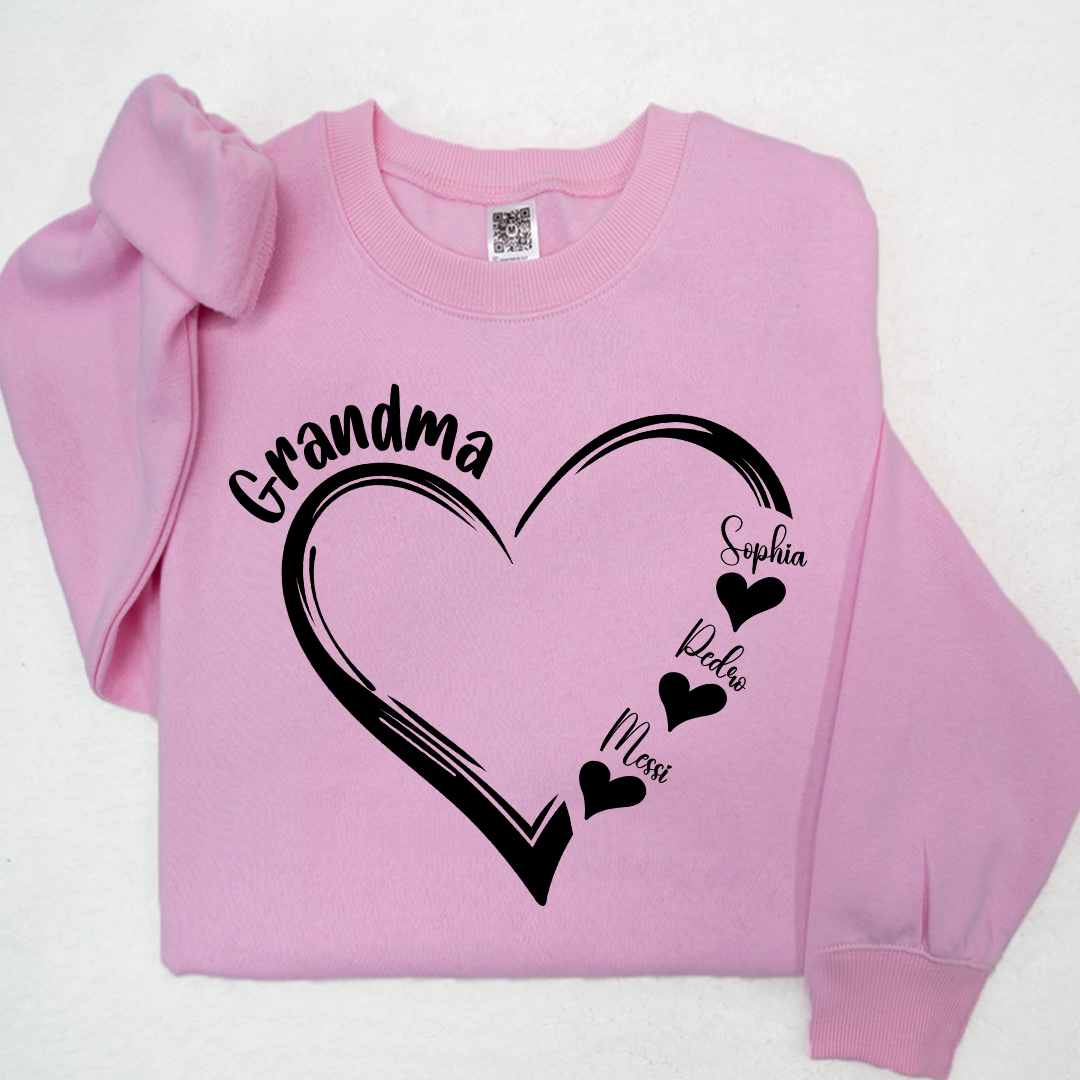 Custom Name Valentine Heart Grandma And Kids LTP01