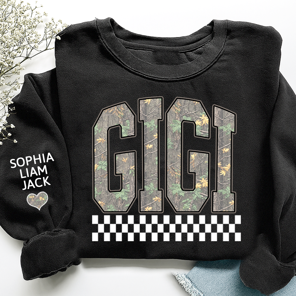 Personalized Gigi Sweatshirt, Modern Block Letter Grandma Crewneck