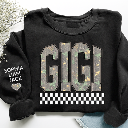 Personalized Gigi Sweatshirt, Modern Block Letter Grandma Crewneck