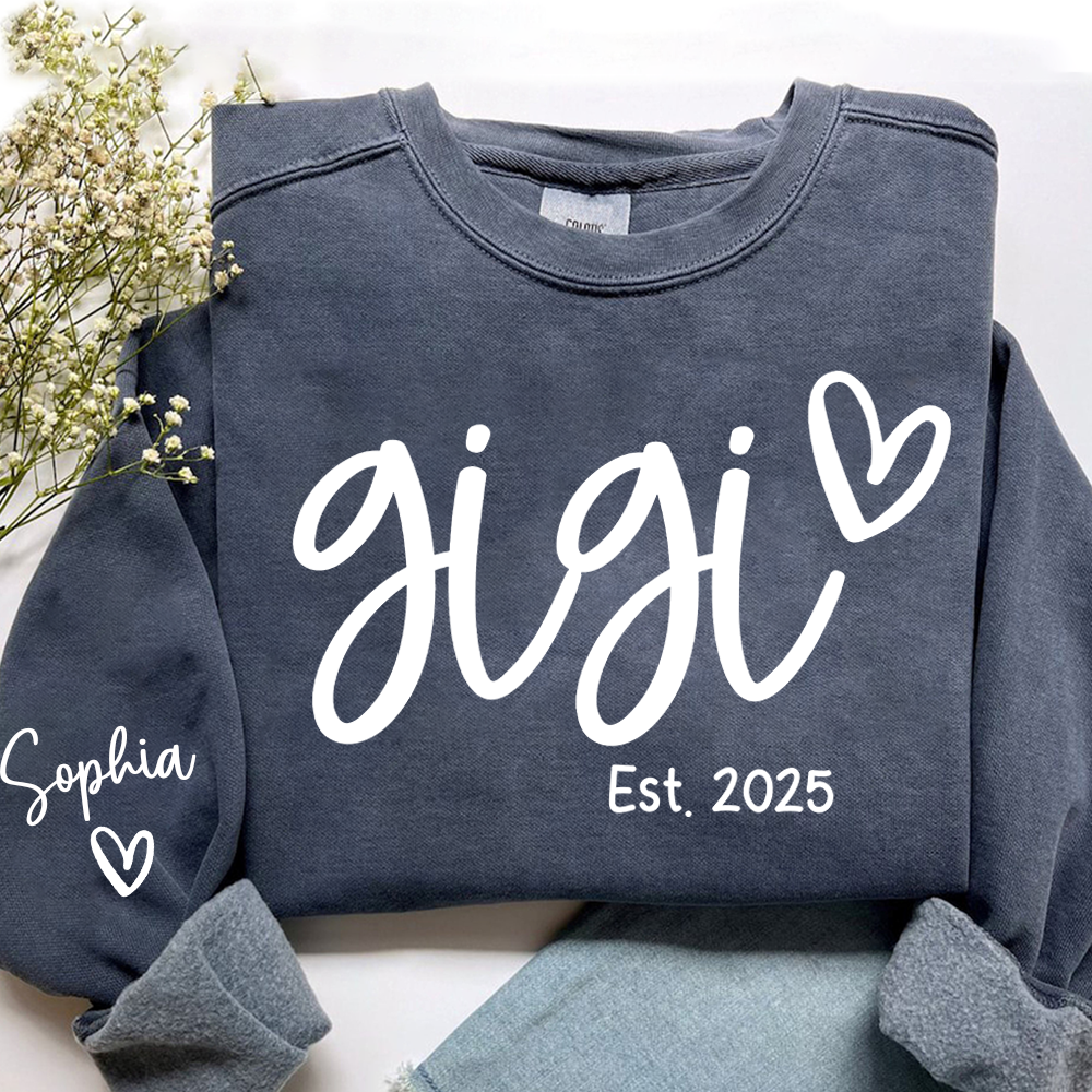 Gigi Sweatshirt with Custom Names, Heartwarming Gift For Grandma And Kids