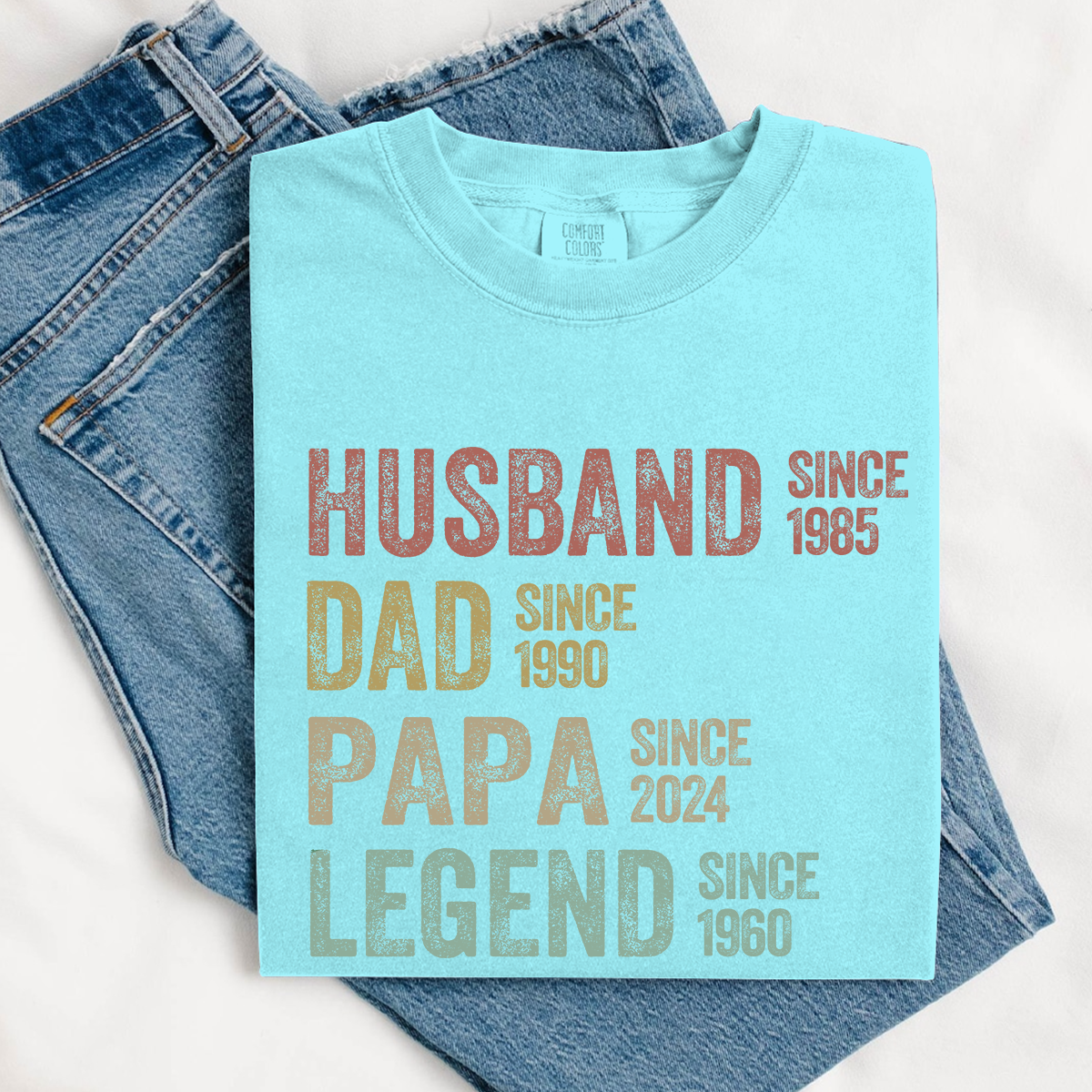 Comfort Colors® Personalized Dad Grandpa Shirt, Father's Day Shirt, Husband Father Grandpa Legend