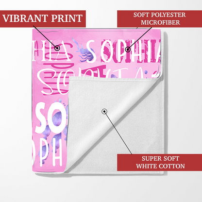 Personalized Summer Beach Towels, Custom Nickname And Kids Flowers Gifts Kids, Summer Beach Towels