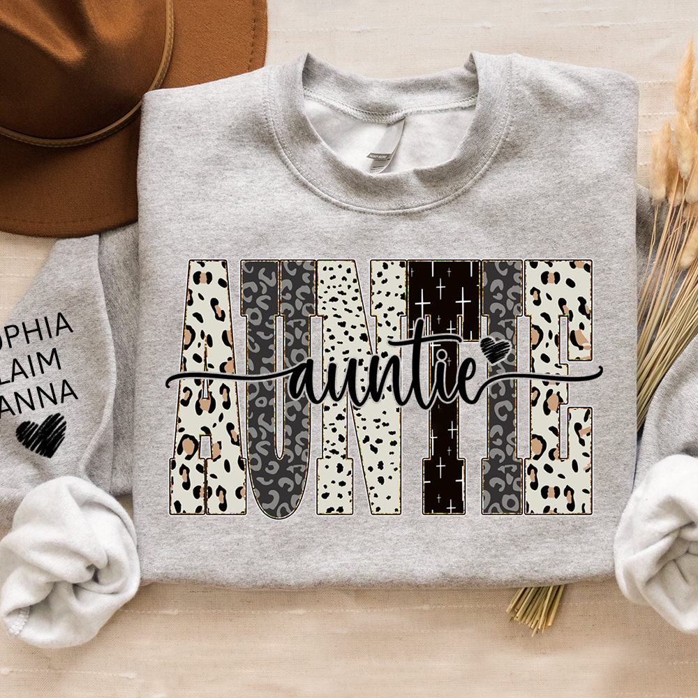 Custom Bible Style Auntie Sweatshirt – Personalized Gift for Mom, Mama, or Grandma with Grandkids’ Names