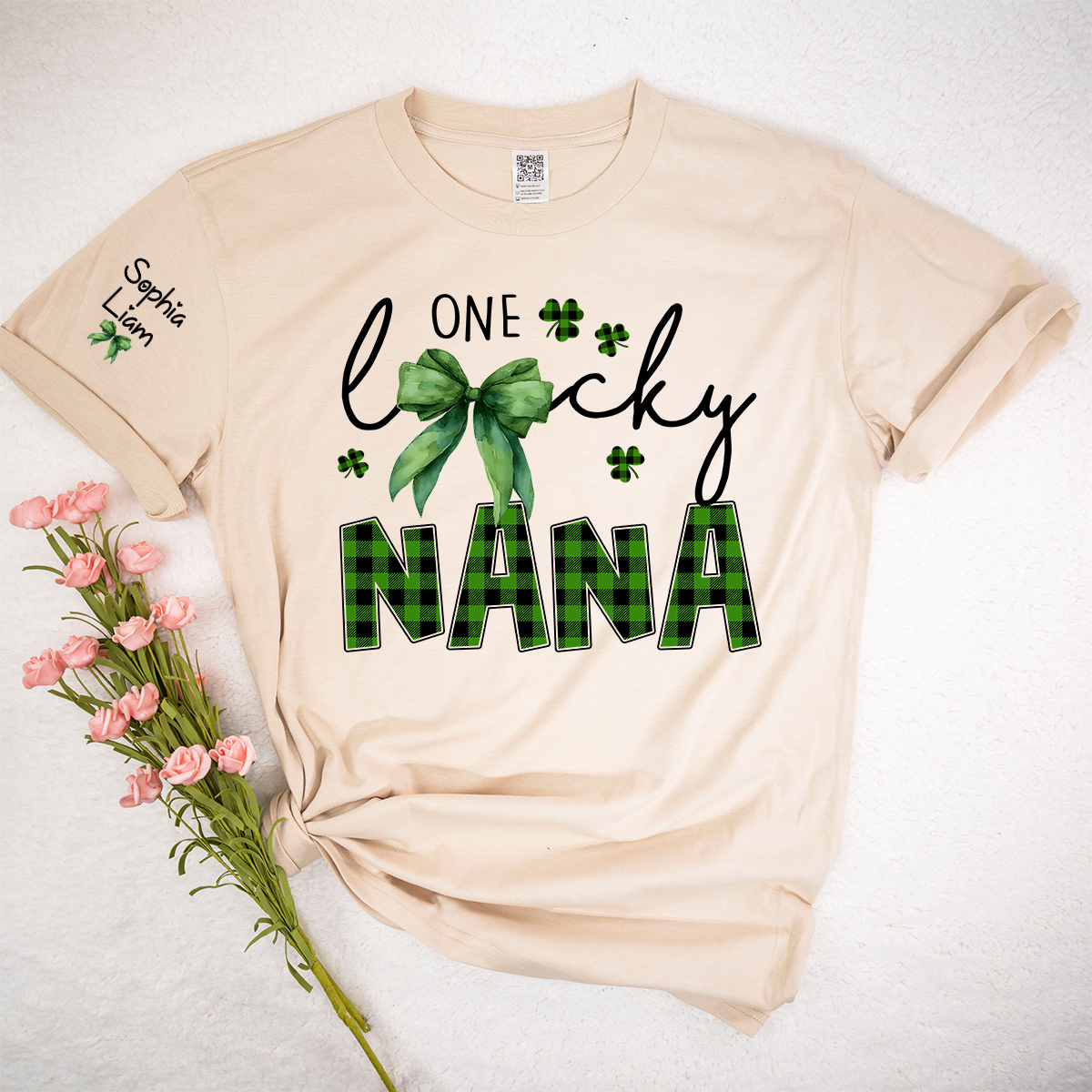 One Lucky Nana St Patrick’s Day Shirt, Custom Name Grandma Shirt, Clover Family Shirt for Nana