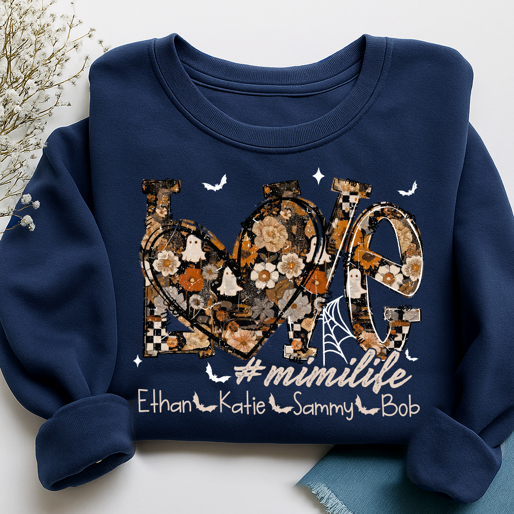 Love Mimi Life Halloween Sweatshirt Outfit for Grandma And Kids