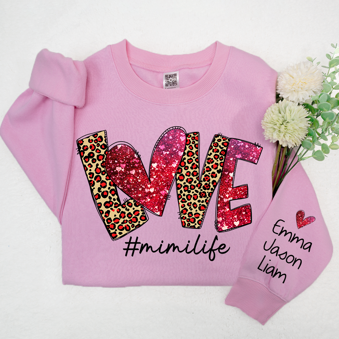 Love Leopard Mimilife, Custom Mimi With Kids, Grandma Gift TH Sweatshirt