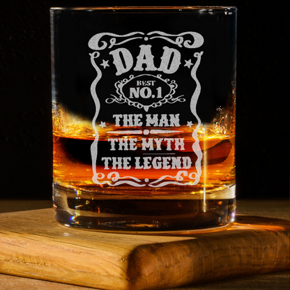 Dad Best No 1 - Daddy And Kids Whiskey Glass