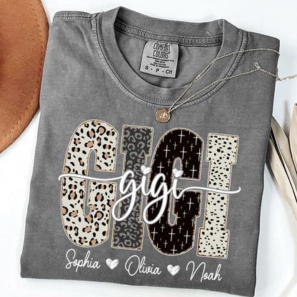 Comfort Colors® T-Shirt Bible Style Design, Custom Gift For Gigi And Her Grandchildren